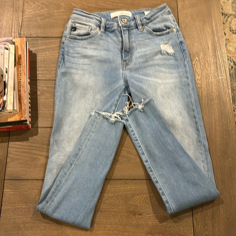 KanCun designer jeans, worn twice daughter, outgrew, distressed, so cute